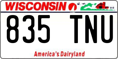 WI license plate 835TNU
