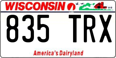 WI license plate 835TRX
