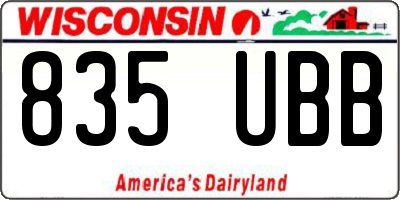 WI license plate 835UBB