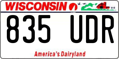 WI license plate 835UDR