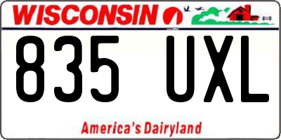 WI license plate 835UXL