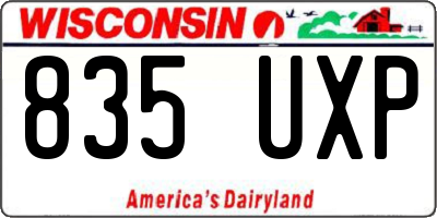 WI license plate 835UXP