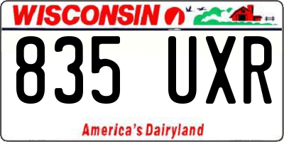 WI license plate 835UXR