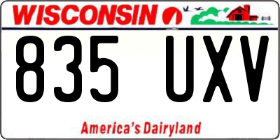 WI license plate 835UXV