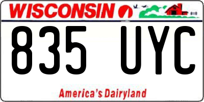 WI license plate 835UYC