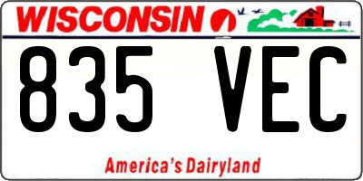 WI license plate 835VEC