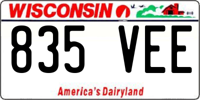 WI license plate 835VEE