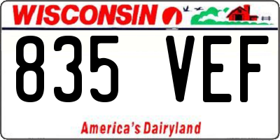WI license plate 835VEF