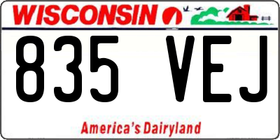 WI license plate 835VEJ