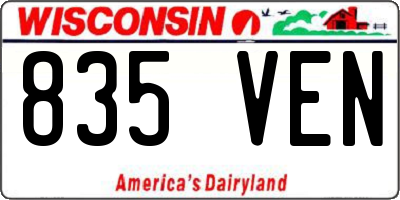 WI license plate 835VEN