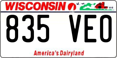 WI license plate 835VEO