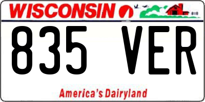 WI license plate 835VER