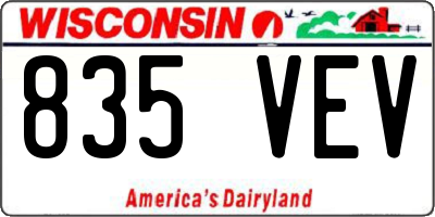 WI license plate 835VEV