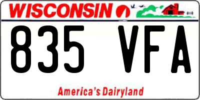 WI license plate 835VFA