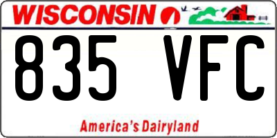 WI license plate 835VFC