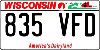 WI license plate 835VFD
