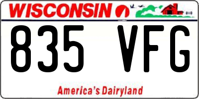 WI license plate 835VFG
