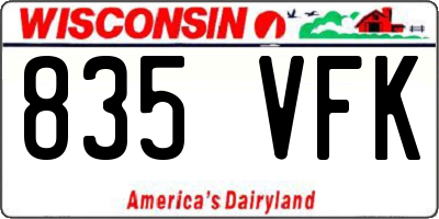 WI license plate 835VFK