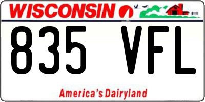 WI license plate 835VFL
