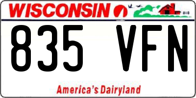 WI license plate 835VFN