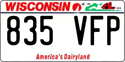 WI license plate 835VFP