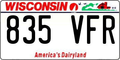 WI license plate 835VFR