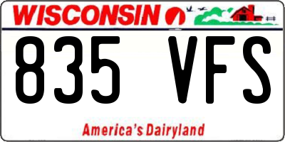 WI license plate 835VFS