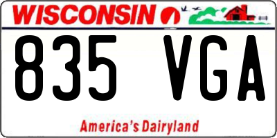 WI license plate 835VGA