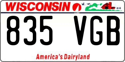 WI license plate 835VGB