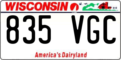 WI license plate 835VGC