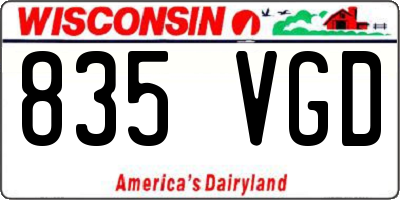 WI license plate 835VGD
