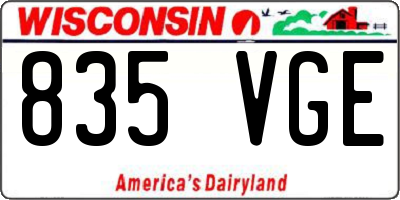 WI license plate 835VGE