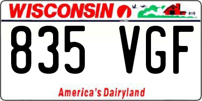 WI license plate 835VGF