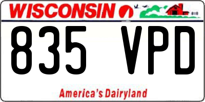 WI license plate 835VPD