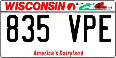 WI license plate 835VPE