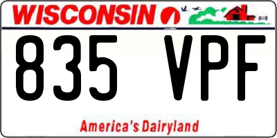 WI license plate 835VPF