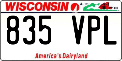 WI license plate 835VPL