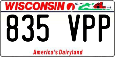 WI license plate 835VPP