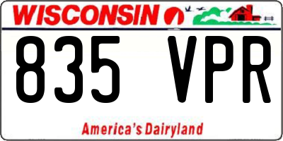 WI license plate 835VPR