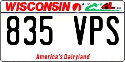 WI license plate 835VPS