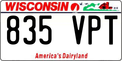 WI license plate 835VPT
