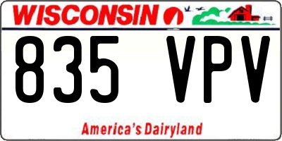 WI license plate 835VPV