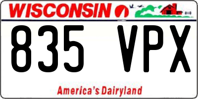 WI license plate 835VPX