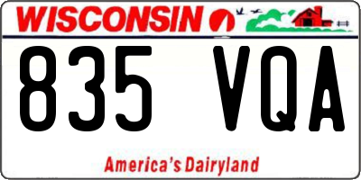 WI license plate 835VQA