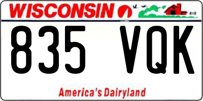 WI license plate 835VQK