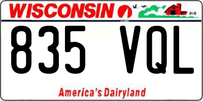 WI license plate 835VQL