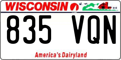 WI license plate 835VQN