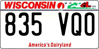 WI license plate 835VQO