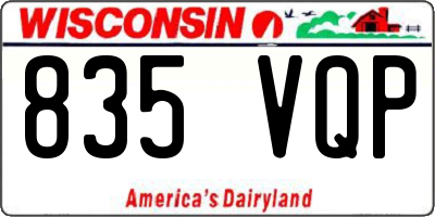 WI license plate 835VQP
