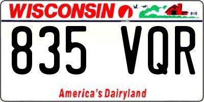 WI license plate 835VQR